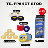 Tape-Set Groß: 15 Schienbein-Tape, 4 Gewebebänder, 2 Griffbänder, 1 Paar Schlittschuhsenkel und Hockeywachs